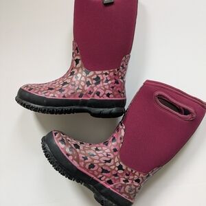 Bogs Pink Leopard Print Winter/Rain Boots